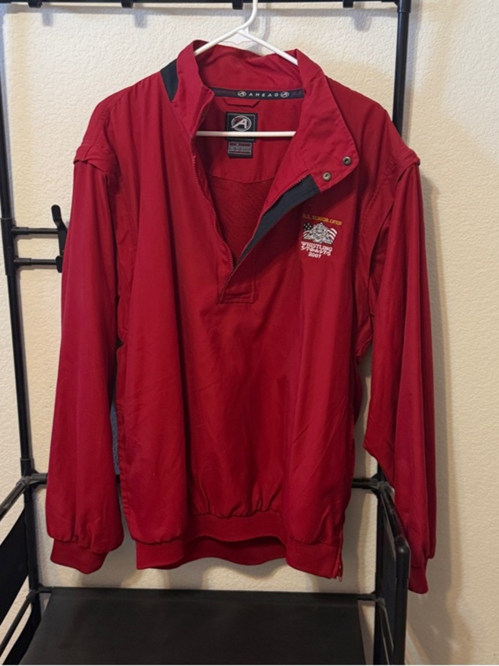 Mens Red Pullover Windbreaker Jacket - US Senior Open 2007